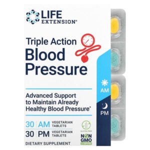 Life Extension, Triple Action Blood Pressure, AM/PM, 2 Pack, 30 Vegetarian Tablets Each