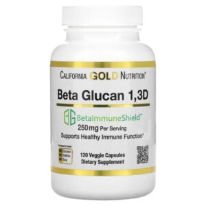 California Gold Nutrition, Beta Glucan 1-3D with Beta-ImmuneShield, 125 mg, 120 Veggie Capsules
