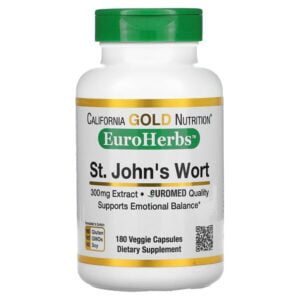 California Gold Nutrition, St. John’s Wort, EuroHerbs, European Quality, 300 mg, 180 Veggie Capsules