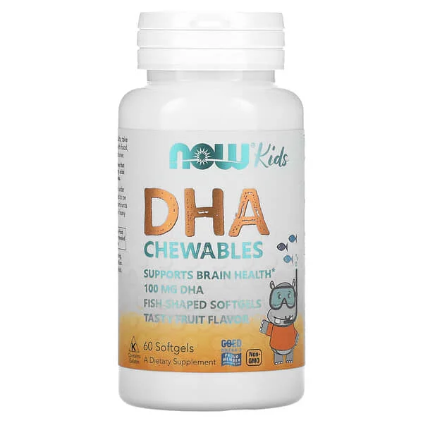 NOW Foods, Kid's DHA Chewables, Tasty Fruit, 60 Softgels