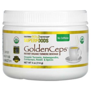 California Gold Nutrition, SUPERFOODS – GoldenCeps, Organic Turmeric with Adaptogens, 4 oz (114 g)