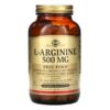 Solgar, L-Arginine, Free Form, 500 mg, 250 Vegetable Capsules