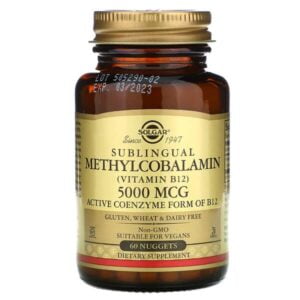 Solgar, Sublingual Methylcobalamin (Vitamin B12), 5,000 mcg, 60 Nuggets