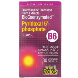 Natural Factors, BioCoenzymated, B6, Pyridoxal 5′-Phosphate, 50 mg, 30 Vegetarian Capsules