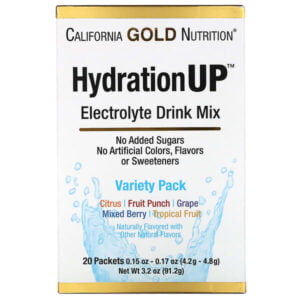 California Gold Nutrition, HydrationUP, Electrolyte Drink Mix, Variety Pack, 20 Packets, 0.15 oz (4.2 g) Each
