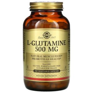 Solgar, L-Glutamine, 500 mg, 250 Vegetable Capsules