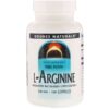 Source Naturals, L-Arginine, Free Form, 500 mg, 100 Capsules