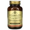 Solgar, Vitamin D3 (Cholecalciferol), 15 mcg (600 IU), 120 Vegetable Capsules