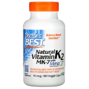 Doctor’s Best, Natural Vitamin K2 MK-7 with MenaQ7, 45 mcg, 180 Veggie Caps