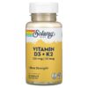 Solaray, Vitamin D3 + K2, 60 VegCaps 1 Solaray, Vitamin D3 + K2, 60 VegCaps