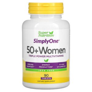 Super Nutrition, SimplyOne, Women’s 50+ Triple Power Multivitamins, Iron Free, 90 Tablets
