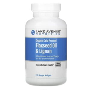 Lake Avenue Nutrition, Organic Cold Pressed Flaxseed Oil and Lignan, 120 Veggie Softgels