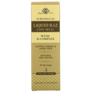 Solgar, Sublingual, Liquid B-12, 2,000 mcg, 2 fl oz (59 ml)