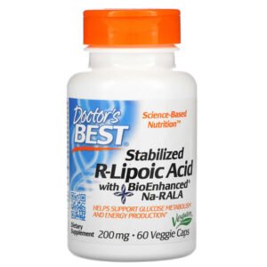 Doctor’s Best, Stabilized R-Lipoic Acid with BioEnhanced Na-RALA, 200 mg, 60 Veggie Caps