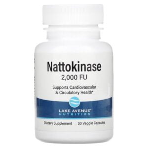 Lake Avenue Nutrition, Nattokinase, Proteolytic Enzyme, 2,000 FUs, 30 Veggie Capsules
