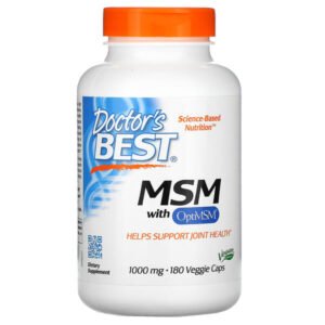 Doctor’s Best, MSM with OptiMSM, 1,000 mg, 180 Veggie Caps