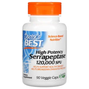 Doctor’s Best, High Potency Serrapeptase, 120,000 SPU, 90 Veggie Caps