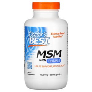 Doctor’s Best, MSM with OptiMSM, 1,000 mg, 360 Capsules