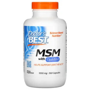 Doctor’s Best, MSM with OptiMSM, 1,000 mg, 360 Capsules
