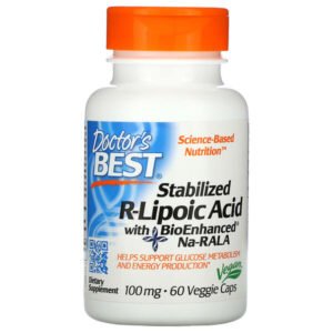 Doctor’s Best, Stabilized R-Lipoic Acid with BioEnhanced Na-RALA, 100 mg, 60 Veggie Caps