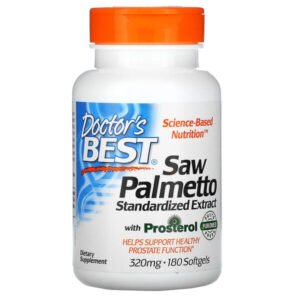 Doctor’s Best, Saw Palmetto, Standardized Extract, 320 mg, 180 Softgels