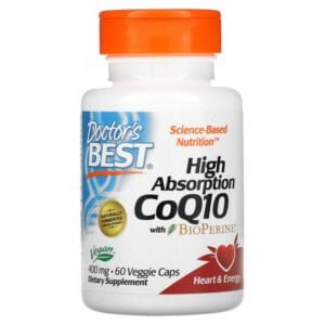 Doctor’s Best, High Absorption CoQ10 with BioPerine, 400 mg, 60 Veggie Caps