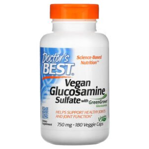 Doctor’s Best, Vegan Glucosamine Sulfate with GreenGrown Glucosamine, 750 mg, 180 Veggie Caps