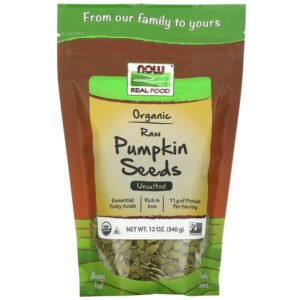 NOW Foods, Organic, Raw Pumpkin Seeds, Unsalted, 12 oz (340 g)