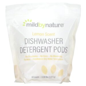 Mild By Nature, Automatic Dishwashing Detergent Pods, Lemon Scent, 60 Loads, 2.38 lbs, 36.48 oz (1,077 g)