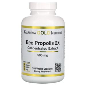 California Gold Nutrition, Bee Propolis 2X, Concentrated Extract, 500 mg, 240 Veggie Caps