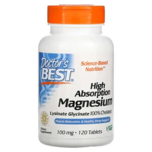 Doctor’s Best, High Absorption Magnesium, 100 mg, 120 Tablets