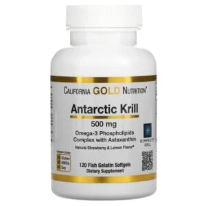 California Gold Nutrition, Antarctic Krill Oil, with Astaxanthin, RIMFROST, Natural Strawberry & Lemon Flavor, 500 mg, 120 Fish Gelatin Softgels