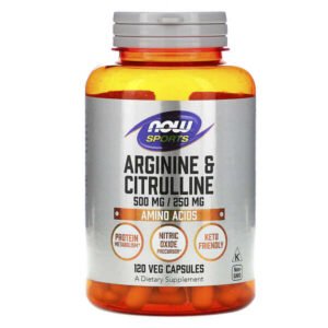NOW Foods, Sports, Arginine & Citrulline, 120 Veg Capsules