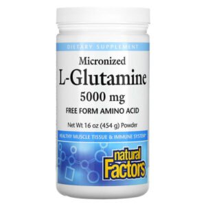 Natural Factors, Micronized L-Glutamine Powder, 5,000 mg, 16 oz (454 g)