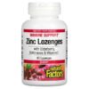 Natural Factors, Zinc Lonzenges, With Elderberry, Echinacea & Vitamin C, Cherry, 60 Lozenges