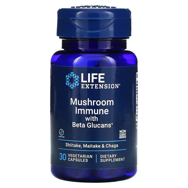 Life Extension, Mushroom Immune With Beta Glucans, 30 Vegetarian Capsules