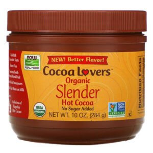 NOW Foods, Real Food, Cocoa Lovers, Organic Slender Hot Cocoa, 10 oz (284 g)