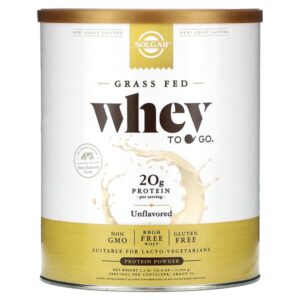 Solgar, Grass Fed, Whey To Go Protein Powder, Unflavored, 36.8 oz (1,044 g)