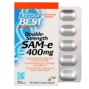 Doctor’s Best, SAM-e, Double-Strength, 400 mg, 30 Enteric Coated Tablets