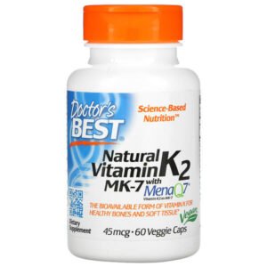 Doctor’s Best, Natural Vitamin K2 MK-7 with MenaQ7, 45 mcg, 60 Veggie Caps