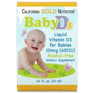California Gold Nutrition, Baby Vitamin D3 Liquid, 10 mcg (400 IU), 0.34 fl oz (10 ml)