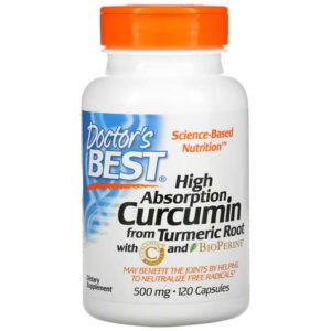 Doctor’s Best, High Absorption Curcumin, 500 mg, 120 Capsules